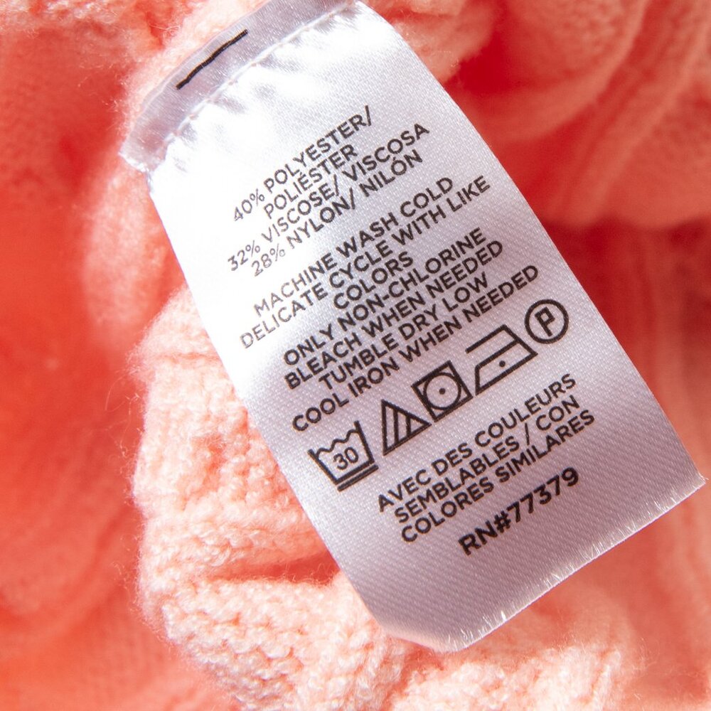 Ann Taylor Cardigan Sweater Cable Knit Boyfriend Tipped Peach Size Small New - Picture 4 of 5